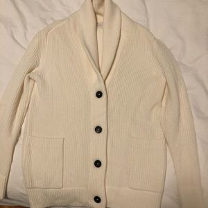 NWOT Everlane Ivory Wool Shawl Collar Cardigan XS